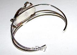 Rare Zuni MINNIE MOUSE Sterling Inlaid Stone Bracelet Zuni Toons Paula Leekity