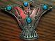 Rare Very Old Navajo Native American Indian Silver Turquoise Eagle Pin C. 1920's