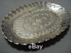 Rare1930's Whirling Logs Sterling Silver Native American Ashtray