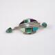 Ray Tracey Knifewing Native American Sterling Silver Turquoise Inlay Pin Lfl4