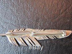 Ray Tracey Knifewing Sterling Silver Feather Pin/Pendant, Navajo