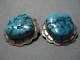 Remarkable Vintage Navajo Turquoise Sterling Silver Mean's Cufflinks