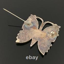 Reyes Niiha Native American Zuni Silver Multi-stone Inlay Butterfly Pin Brooch