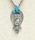 Richard Singer Navajo 940 Sterling Silver Turquoise Kachina Pendant Bolo Pin