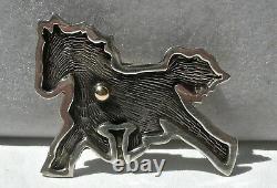 Rick Manuel Tohono O'odham Sterling Figural Running Horse Pony Brooch Pin, Great