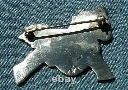 Rick Manuel Tohono O'odham Sterling Figural Running Horse Pony Brooch Pin, Great