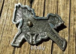 Rick Manuel Tohono O'odham Sterling Figural Running Horse Pony Brooch Pin, Great