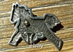 Rick Manuel Tohono O'odham Sterling Figural Running Horse Pony Brooch Pin, Great