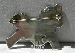 Rick Manuel Tohono O'odham Sterling Figural Running Horse Pony Brooch Pin, Great