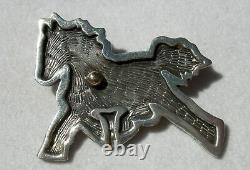 Rick Manuel Tohono O'odham Sterling Figural Running Horse Pony Brooch Pin, Great