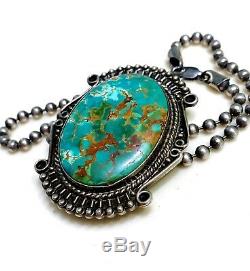 SALELarge Native American Highest Grade Turquoise Pin/Pendant Necklace