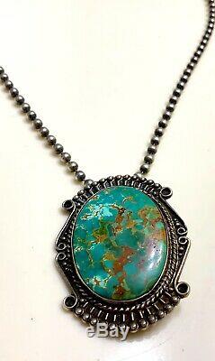 SALELarge Native American Highest Grade Turquoise Pin/Pendant Necklace