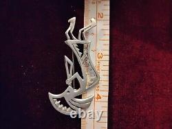 STERLING KOKOPELLI Brooch Pin-Vintage 925 Silver-Navajo GS Sandoval Singed
