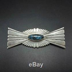 STUNNING Vintage NAVAJO Sterling Silver BISBEE TURQUOISE Bow Tie PIN/BROOCH
