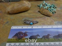 Sale. #1 Navajo Thunderbird Turquoise Sterling Tie Tack Bar Pin Old Pawn Harvey