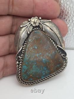 Sam Piaso Native American Sterling Silver Turquoise Pendant Pin