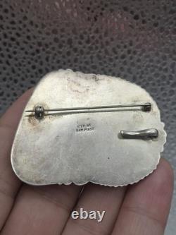 Sam Piaso Native American Sterling Silver Turquoise Pendant Pin