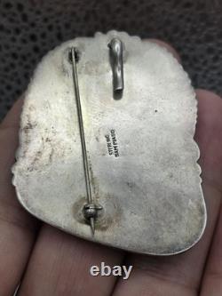 Sam Piaso Native American Sterling Silver Turquoise Pendant Pin