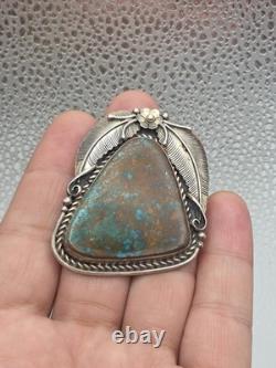 Sam Piaso Native American Sterling Silver Turquoise Pendant Pin
