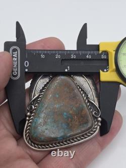 Sam Piaso Native American Sterling Silver Turquoise Pendant Pin