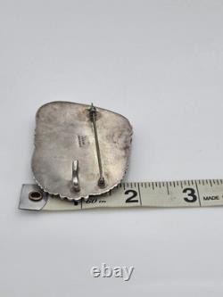 Sam Piaso Native American Sterling Silver Turquoise Pendant Pin