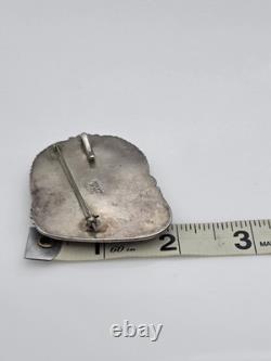 Sam Piaso Native American Sterling Silver Turquoise Pendant Pin