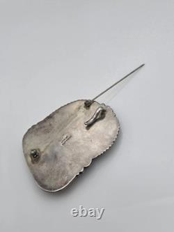 Sam Piaso Native American Sterling Silver Turquoise Pendant Pin