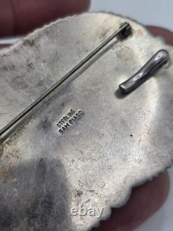 Sam Piaso Native American Sterling Silver Turquoise Pendant Pin