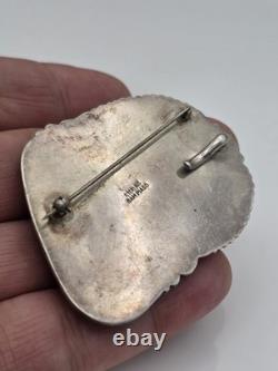 Sam Piaso Native American Sterling Silver Turquoise Pendant Pin