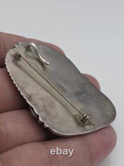 Sam Piaso Native American Sterling Silver Turquoise Pendant Pin