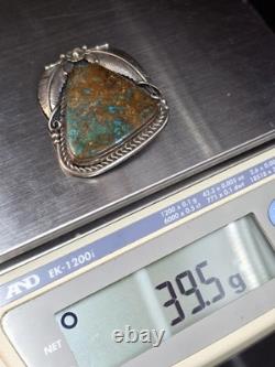 Sam Piaso Native American Sterling Silver Turquoise Pendant Pin