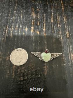 Ses Sterling Turquoise Heart With Wings Pin