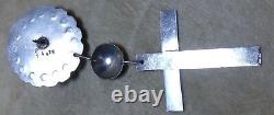 Set 4 Native American Sterling Silver Cross Pin Brooch Concho S Bear Paw L 69g