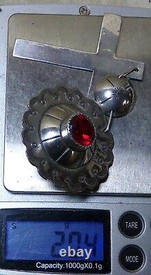 Set 4 Native American Sterling Silver Cross Pin Brooch Concho S Bear Paw L 69g