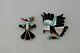 Set Of 2 Native American Zuni Sterling Thunderbird & Eagle Inlay Pins Pendants