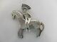 Signed Carolyn Pollack Old Carlisle Sterling Silver Indian On Horse Brooch Pin