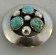 Signed Frank Patania Pin Brooch With3 Number Eight Mine Turquoise Sterling Silver