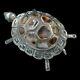 Signed M Yazzo Navajo Native American Sterling Silver Turtle With Shell Pin