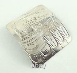 Signed N. W. Coast Indian Sterling Silver Eagle Motif Pendant or Brooch Pin