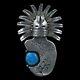 Signed Navajo Old Pawn Natural Turquoise Sterling Silver Kachina Pendant/pin