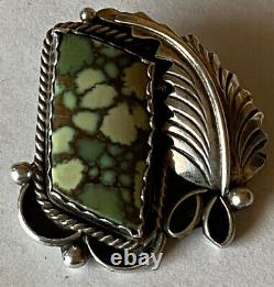 Signed Navajo Sterling Silver Damele Turquoise Pin/Pendant