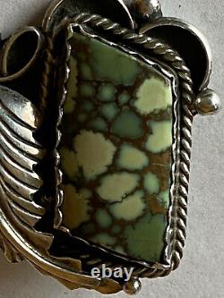 Signed Navajo Sterling Silver Damele Turquoise Pin/Pendant