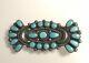 Signed Ondelacy Silver & Cluster Turquoise Pin Bow Brooch Native American Zuni