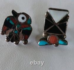 Signed Rex Sterling Native American Pin/screwback Earring