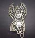 Signed Vintage Hopi Sterling Silver Overlay Eagle Dancer Kachina Pin/brooch