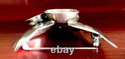 Signed Vintage Native American Modernist Sterling Squash Blossom Brooch 24.35 G