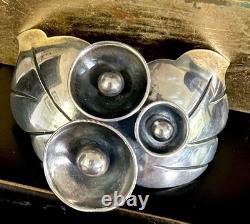 Signed Vintage Native American Modernist Sterling Squash Blossom Brooch 24.35 G