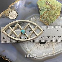 Silver Native American Turquoise Sandcast Brooch