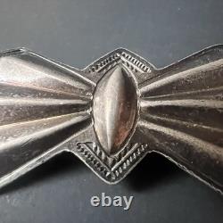 Silver Navajo Repousse Pin Native American Brooch Hand Stampwork Gift