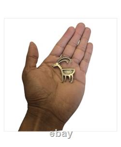 Skilful Patrick Yellowhorse Vintage Navajo Goat Pin Brooch sterling silver